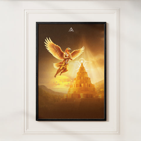 Garud with Mahamrityunjaya Yantra : South-West Vastu Painting