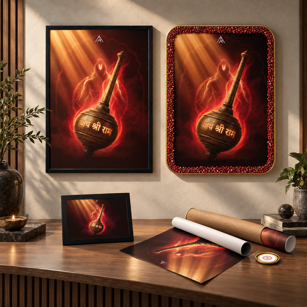 Hanuman Ji Gada Vastu Painting – Courage, Protection & Fast Action Energy