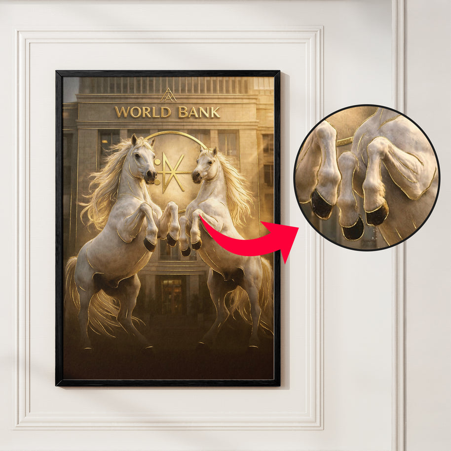 White Horse Pair: Auspicious Painting for Wealth Flow & Financial Power