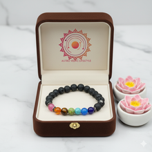 Lava Stone & 7 Chakra Bracelet