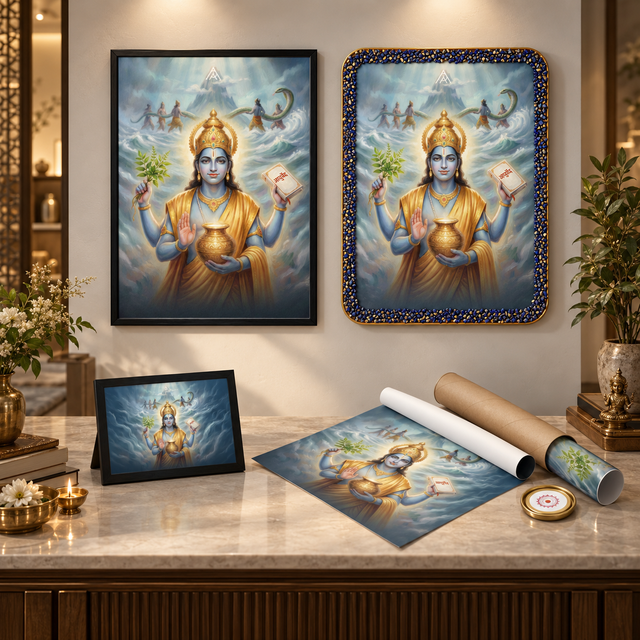 Dhanvantari Vastu Painting for Health, Healing & Immunity