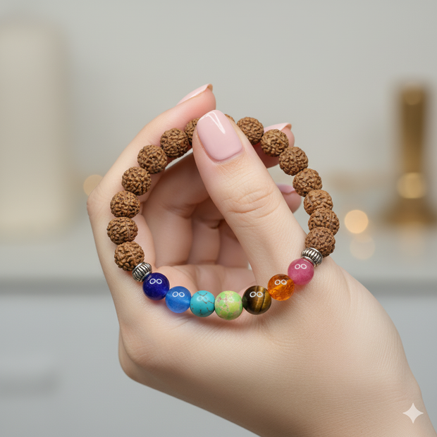 Rudraksha 7 Chakra Bracelet