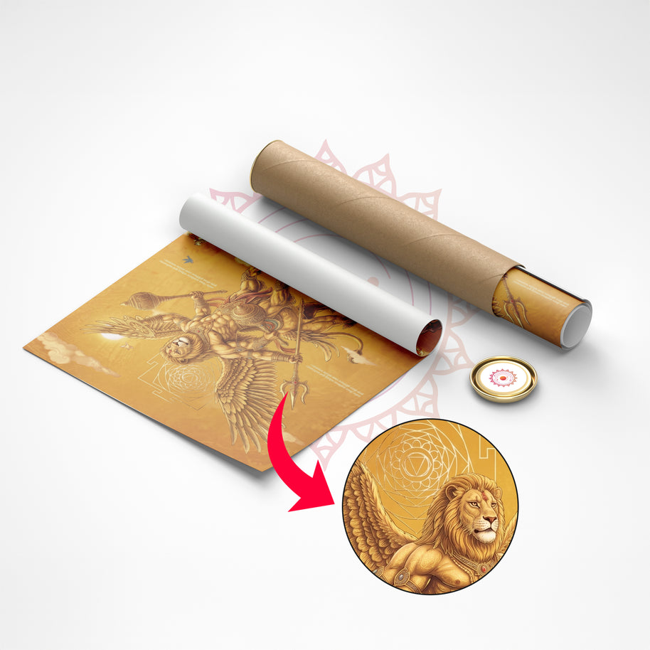Sharabha Avatar Wall Art – Supreme Protector Sacred Shiva Painting