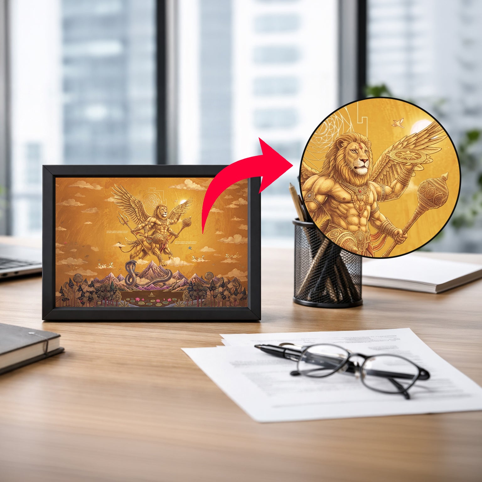 Sharabha Avatar Wall Art – Supreme Protector Sacred Shiva Painting