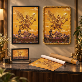 Sharabha Avatar Wall Art – Supreme Protector Sacred Shiva Painting
