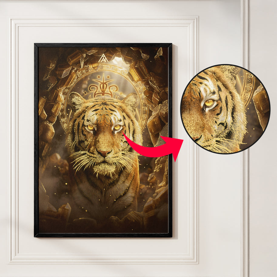 Tiger Power Painting for Strength, Stability & Leadership Authority