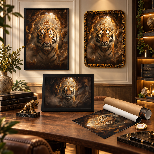 Tiger Power Painting for Strength, Stability & Leadership Authority