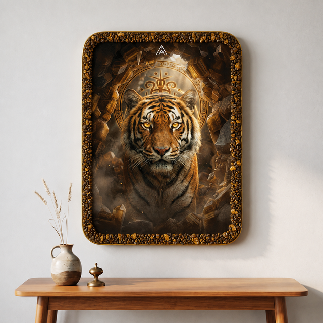 Tiger Power Painting for Strength, Stability & Leadership Authority