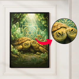 Turtle Family Painting for Wealth, Stability & Prosperity