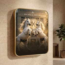 White Horse Pair – North-West Auspicious Vastu Painting