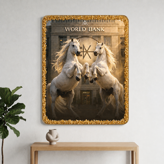 White Horse Pair – North-West Auspicious Vastu Painting