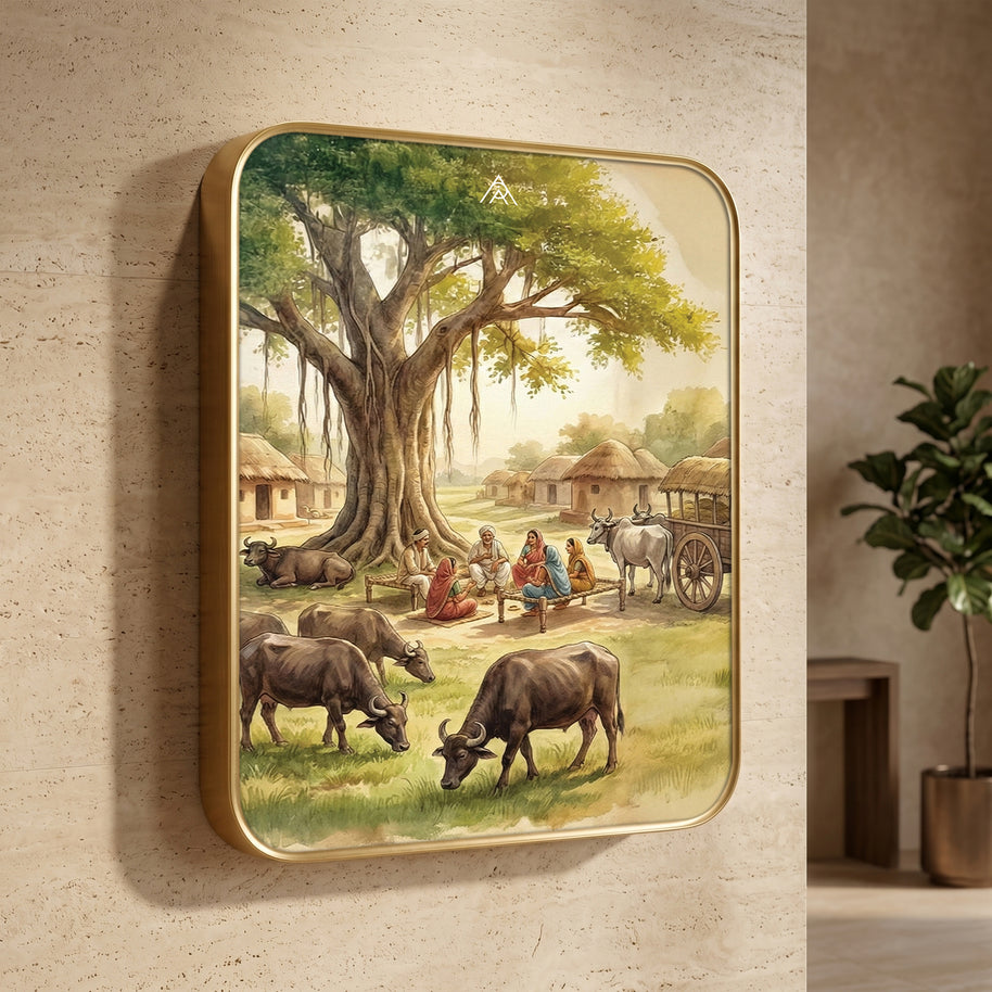 Village Energy Vastu Painting for West Direction