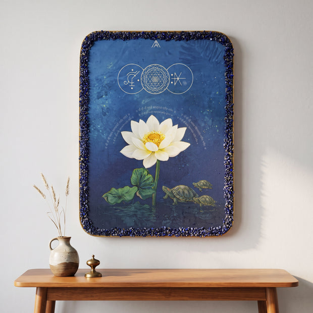 North Vastu Lotus & Tortoise Painting