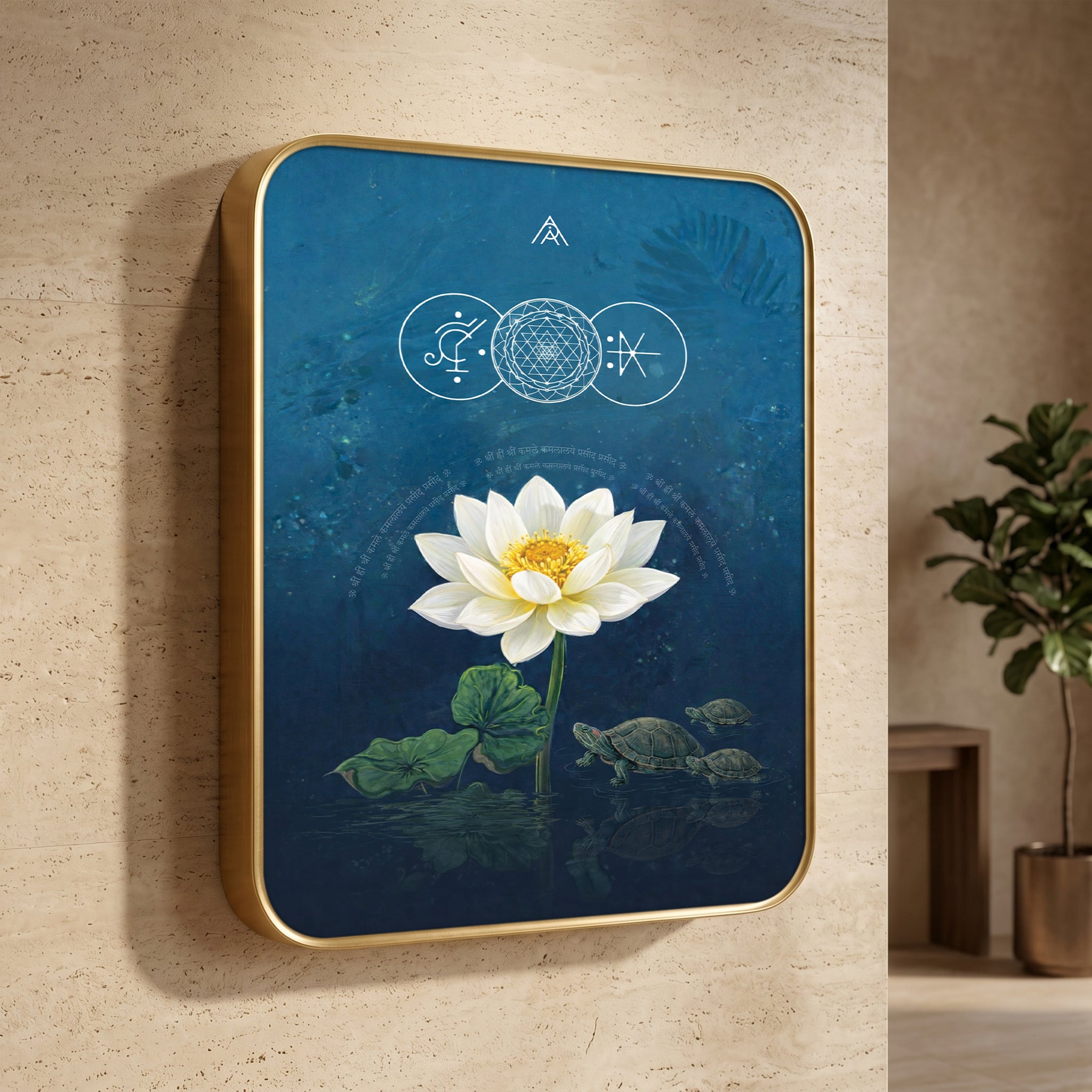 North Vastu Lotus & Tortoise Painting