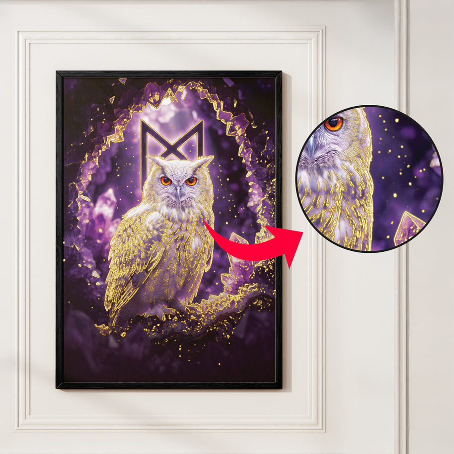 White Owl: Auspicious Painting for North-East Vastu
